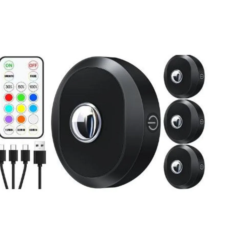 Kohdevalaisin Berg RGB LED ladattava, 3 kpl, musta