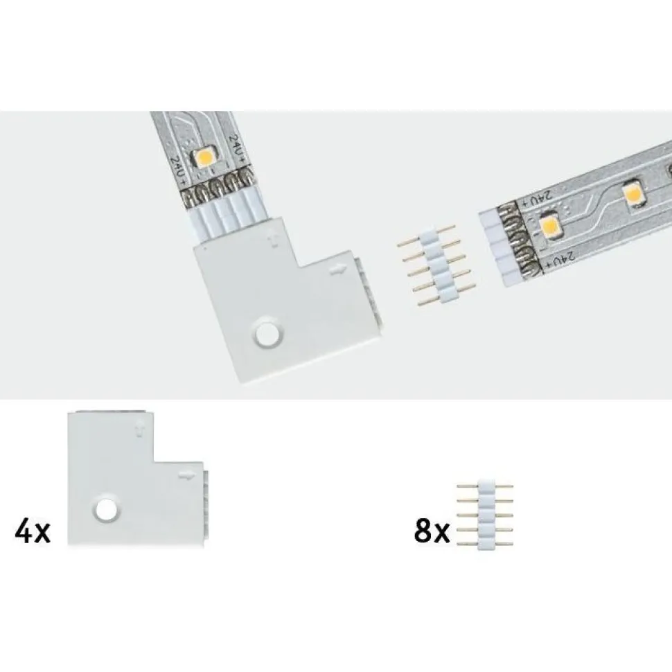 Kulmaliitin Paulmann MaxLED, 25x25mm, max.144W, valkoinen