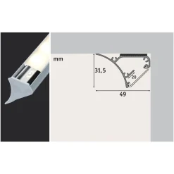 Kulmaprofiili LED-nauhalle Paulmann, 1m, harmaa