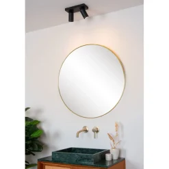 Kylpyhuoneen kattospottivalaisin Lucide Taylor, himmennettävä, 2xGU10 5W 2200K/3000K, IP44, musta