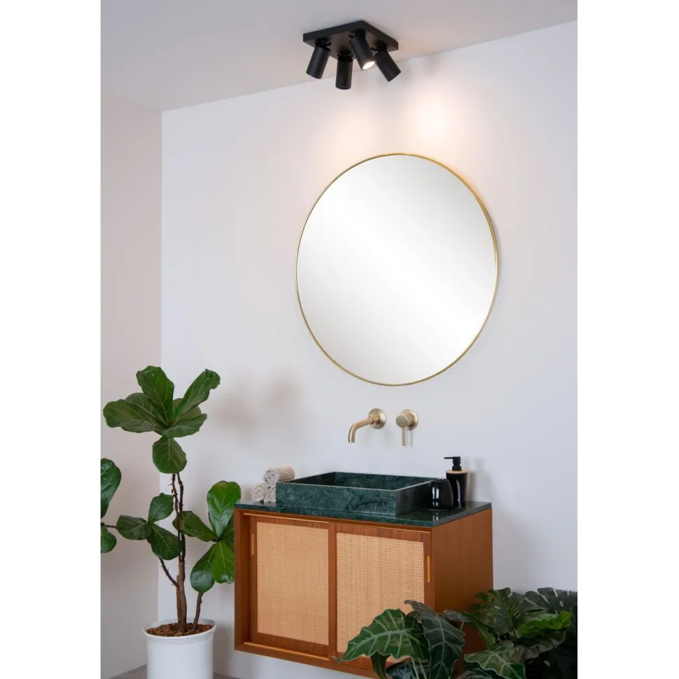 Kylpyhuoneen kattospottivalaisin Lucide Taylor, himmennettävä, 4xGU10 5W 2200K/3000K, IP44, valkoinen