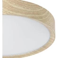Kylpyhuonekattovalaisin Eglo Musurita LED Ø34cm IP44 puu/valkoinen