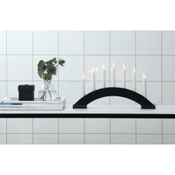 Kynttelikkö Star Trading Bea Bow, 7-osainen, 39cm, musta
