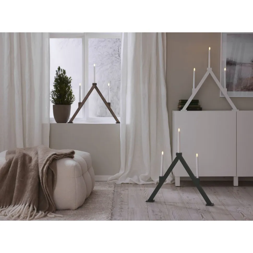Kynttelikkö Star Trading Vika, 64cm, paristokäyttöinen, valkoinen