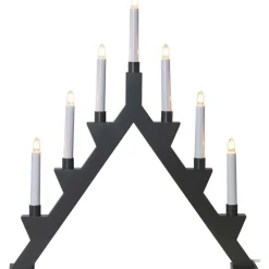 Kynttelikkö Star Trading Zack 7-haarainen 530x470x70mm tummanharmaa