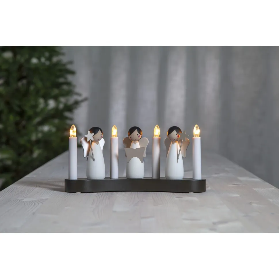 Kynttelikkö Star Trading Angel Choir, 31x8x15cm, valkoinen