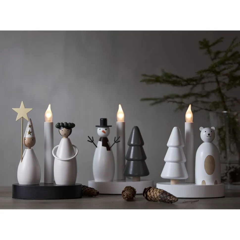 Kynttelikkö Star Trading Christmas Joy Lucia, 16x10x21cm, valkoinen
