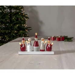 Kynttelikkö Star Trading Tomtefamilj, 33,5x7x20,5cm, moniväri