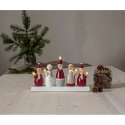 Kynttelikkö Star Trading Tomtefamilj, 33,5x7x20,5cm, moniväri