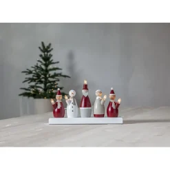 Kynttelikkö Star Trading Tomtefamilj, 33,5x7x20,5cm, moniväri