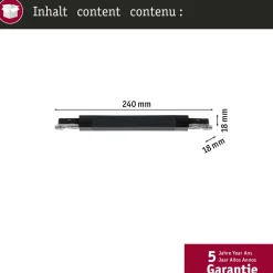 Kytkentä-/himmennysadapteri Paulmann URail Zigbee 3.0 240x21mm max. 50W mattakromi