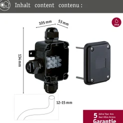 Kytkentärasia Paulmann Special Line, max.Ø15mm kaapeleille, IP68, musta