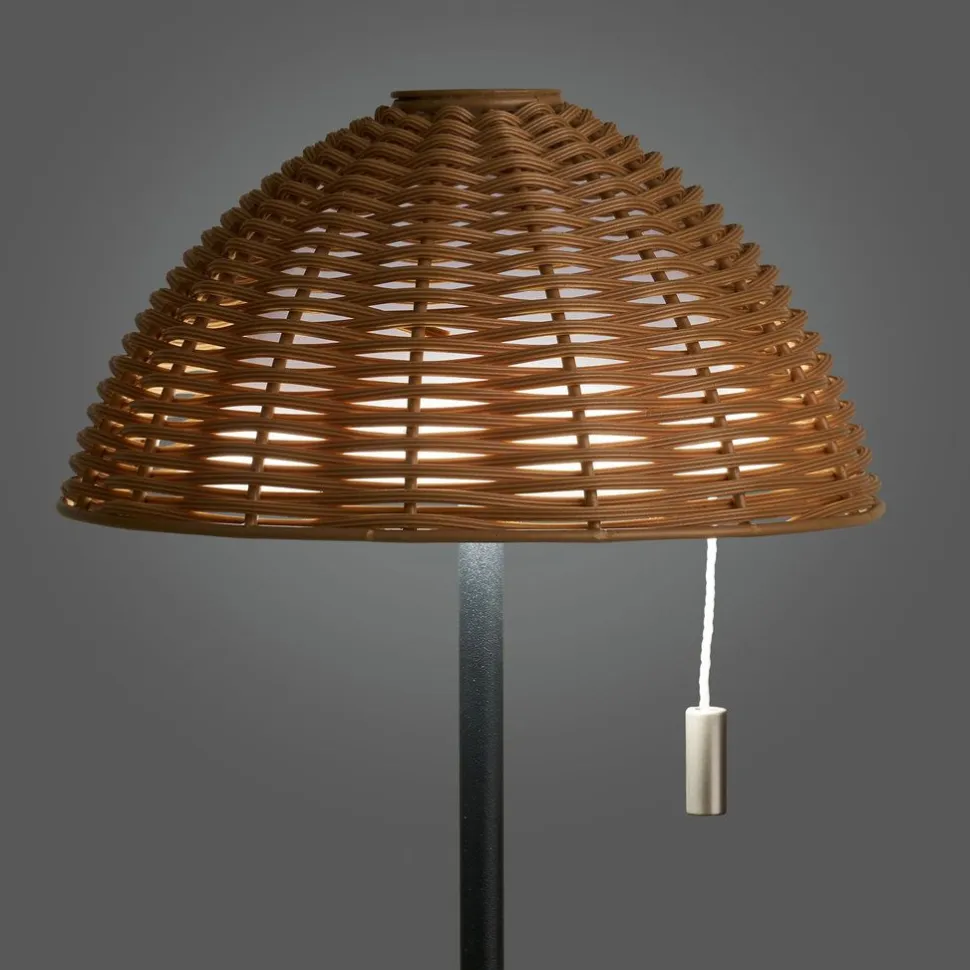 Ladattava LED-pöytävalaisin House Nordic Wigan, ulkokäyttöön, IP44, 3.7V, 1500mAh, ruskea