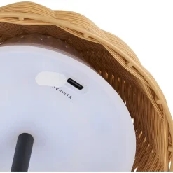 Ladattava LED-pöytävalaisin House Nordic Wigan, ulkokäyttöön, IP44, 3.7V, 1500mAh, ruskea
