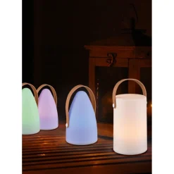 Ladattava LED-ulkopöytävalaisin Trio Aruba Ø130x205mm IP44 valkoinen