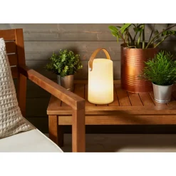 Ladattava LED-ulkopöytävalaisin Trio Aruba Ø130x205mm IP44 valkoinen