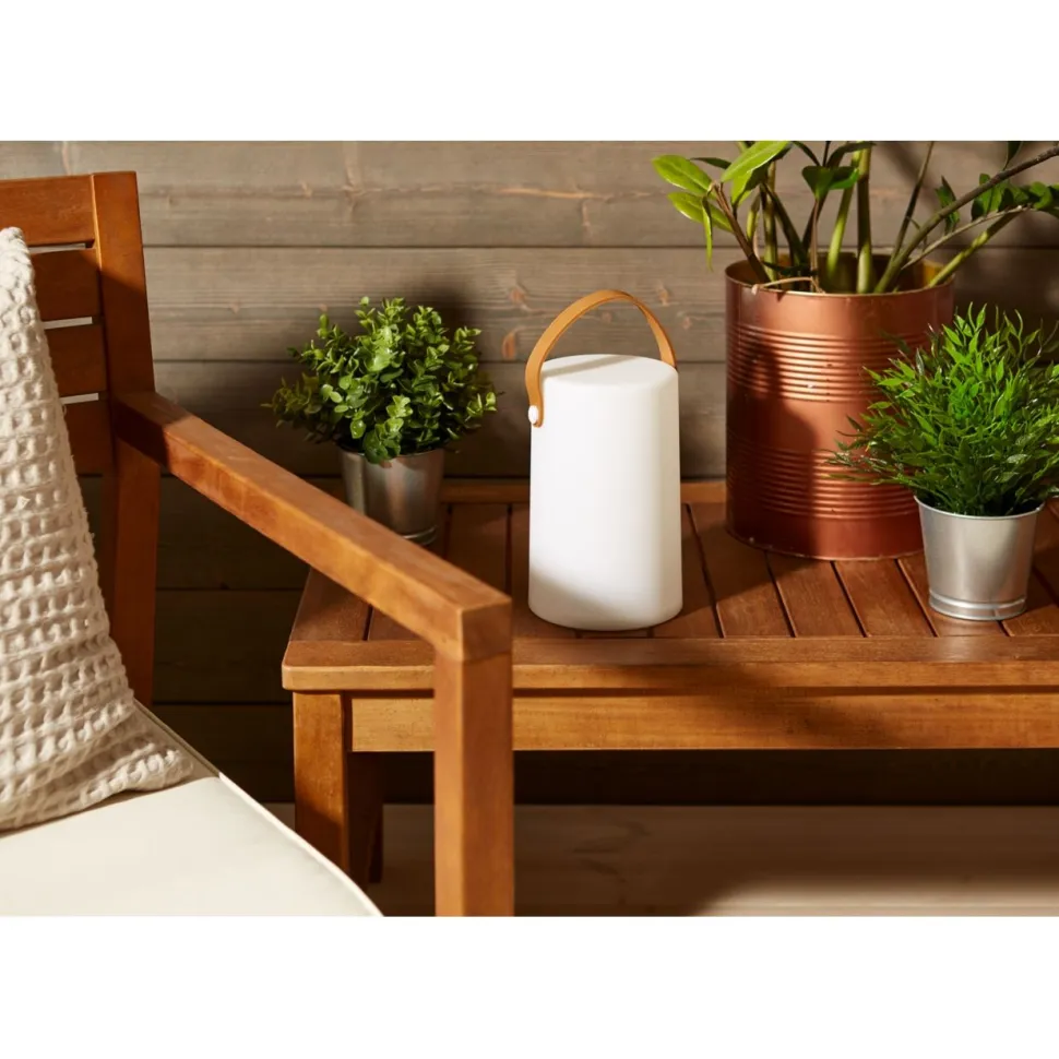 Ladattava LED-ulkopöytävalaisin Trio Aruba Ø130x205mm IP44 valkoinen