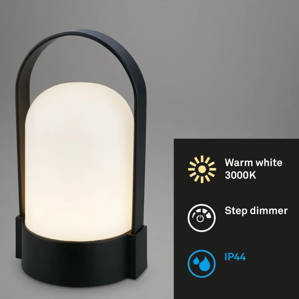 Ladattava pöytävalaisin Heat retkivalo LED himmentimellä 15.5cm musta
