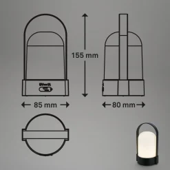 Ladattava pöytävalaisin Heat retkivalo LED himmentimellä 15.5cm musta