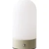 Ladattava pöytävalaisin House Nordic Ashford, ø9cm, IP20, 3.7V, 1200mAh, beige/valkoinen