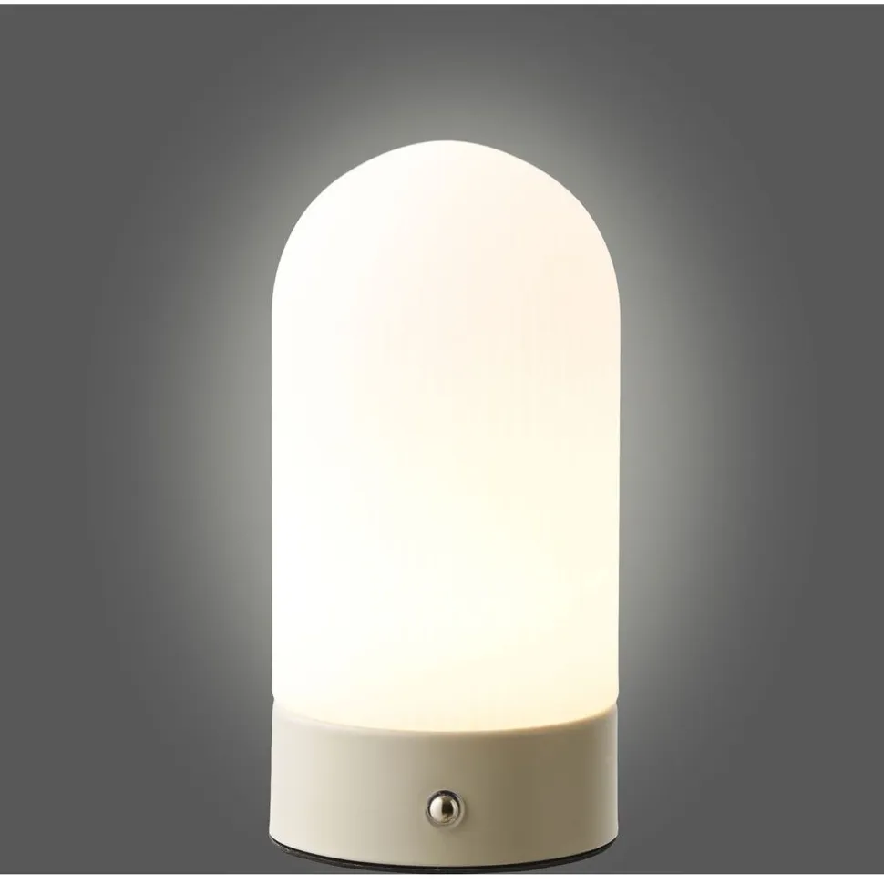 Ladattava pöytävalaisin House Nordic Ashford, ø9cm, IP20, 3.7V, 1200mAh, beige/valkoinen