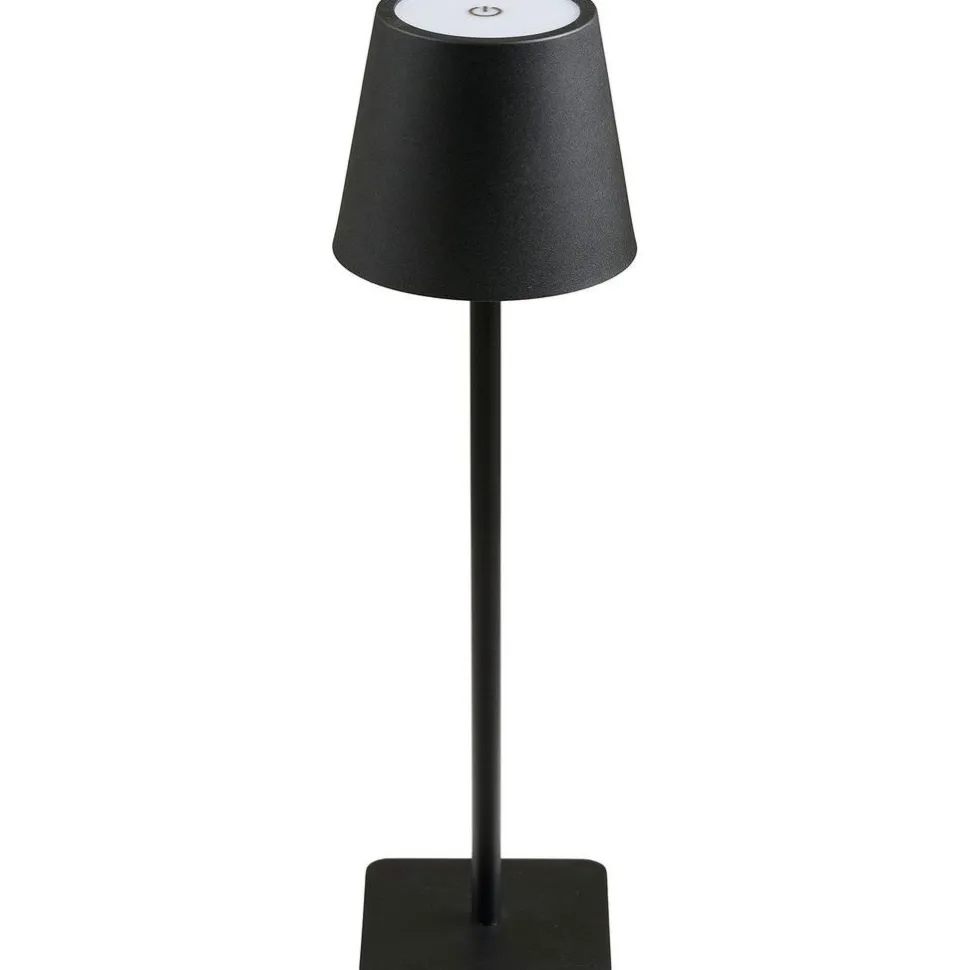 Ladattava pöytävalaisin House Nordic Bradford, ø10cm, IP20, 3.7V, 1800mAh, musta metalli