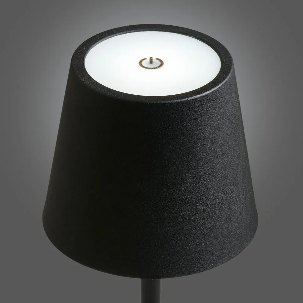 Ladattava pöytävalaisin House Nordic Bradford, ø10cm, IP20, 3.7V, 1800mAh, musta metalli