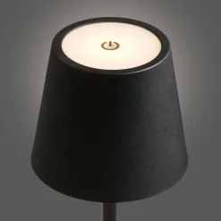 Ladattava pöytävalaisin House Nordic Bradford, ø10cm, IP20, 3.7V, 1800mAh, musta metalli