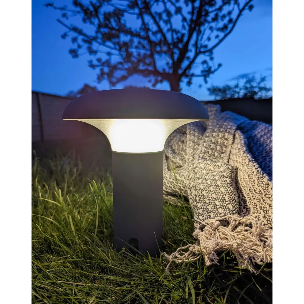 Ladattava pöytävalaisin House Nordic Ramsey, ø17cm, sisä- ja ulkokäyttöön, harmaa