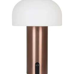 Ladattava pöytävalaisin House Nordic Soham, ø15cm, sisä- ja ulkokäyttöön, kupari/valkoinen