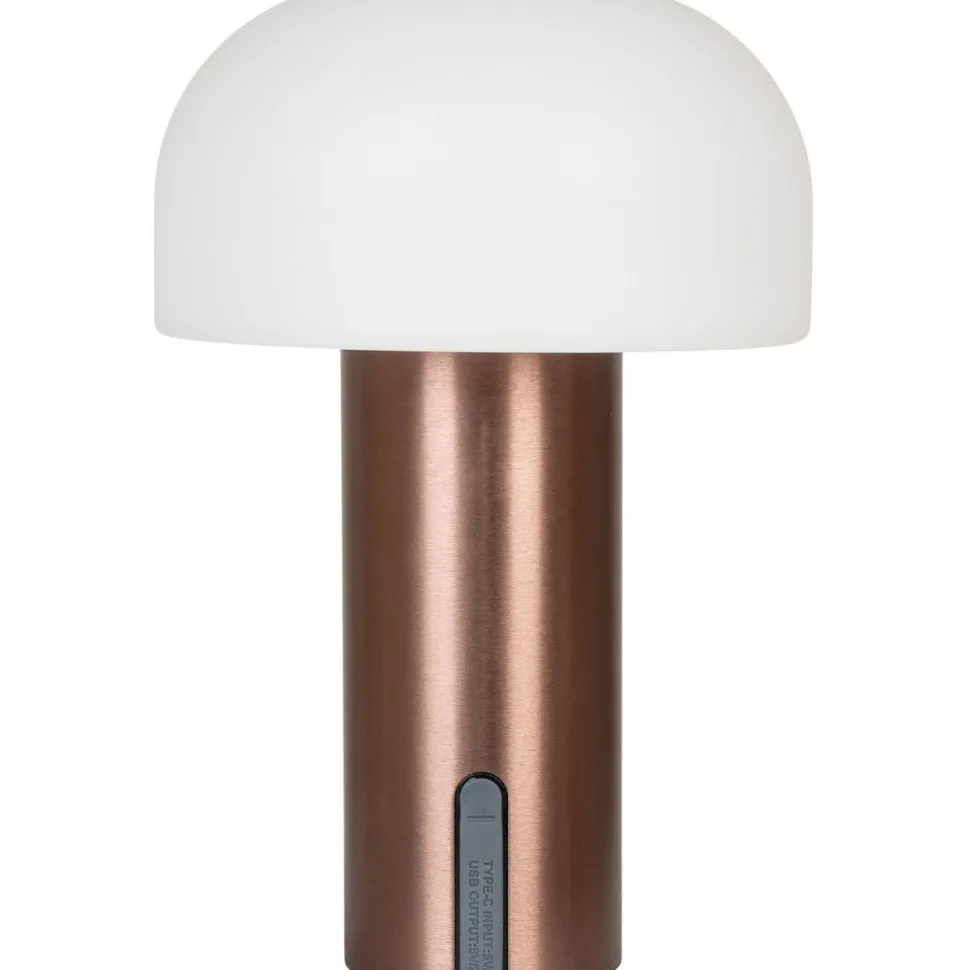 Ladattava pöytävalaisin House Nordic Soham, ø15cm, sisä- ja ulkokäyttöön, kupari/valkoinen