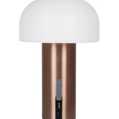 Ladattava pöytävalaisin House Nordic Soham, ø15cm, sisä- ja ulkokäyttöön, kupari/valkoinen