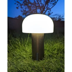 Ladattava pöytävalaisin House Nordic Soham, ø15cm, sisä- ja ulkokäyttöön, kupari/valkoinen