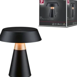 Ladattava pöytävalaisin Paulmann Lirox IP44 White Switch, musta/samppanja