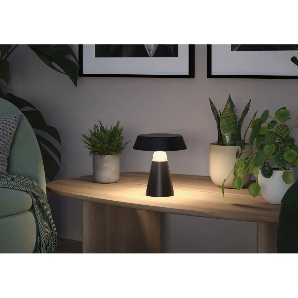 Ladattava pöytävalaisin Paulmann Lirox IP44 White Switch, musta/samppanja