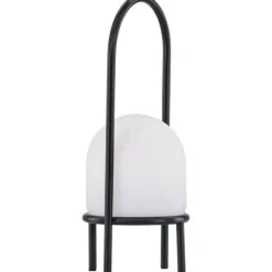 Ladattava pöytävalaisin Venture Home Colie, sisä- ja ulkokäyttöön, ø19x43cm, musta/valkoinen