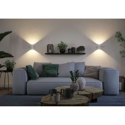 Ladattava seinävalaisin Paulmann Zorik LED IP44 100mm 2700K 2x1.1W, himmennettävä