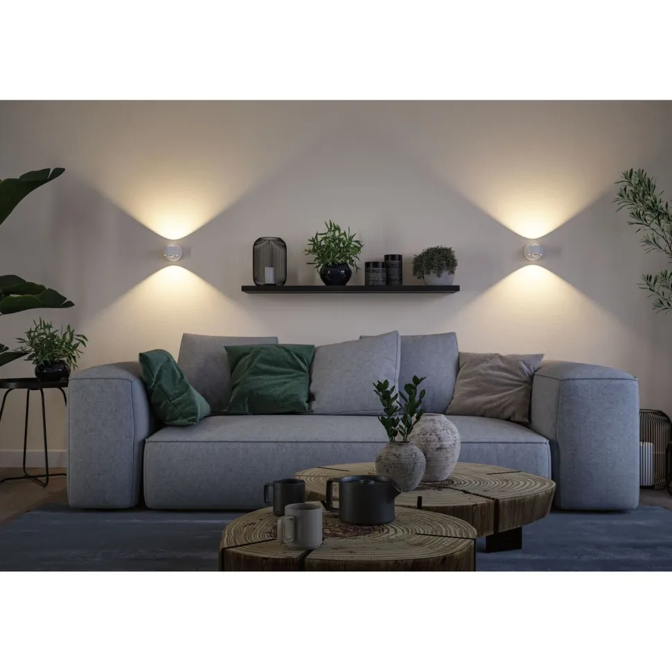 Ladattava seinävalaisin Paulmann Zorik LED IP44 100mm 2700K 2x1.1W, himmennettävä