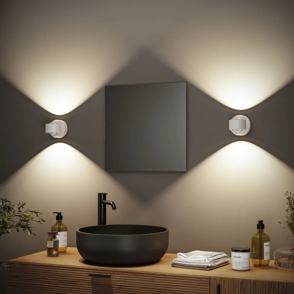 Ladattava seinävalaisin Paulmann Zorik LED IP44 100mm 2700K 2x1.1W, himmennettävä