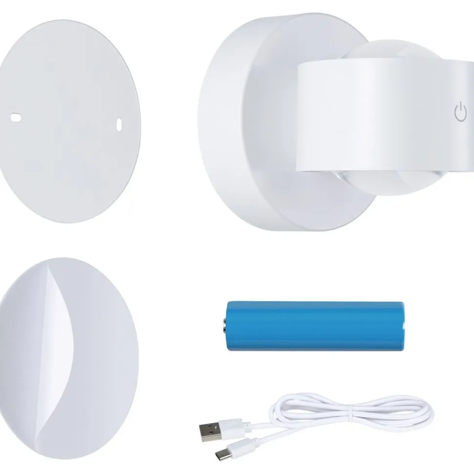 Ladattava seinävalaisin Paulmann Zorik LED IP44 100mm 2700K 2x1.1W, himmennettävä