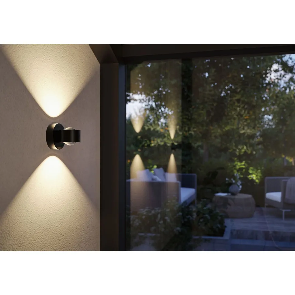 Ladattava seinävalaisin Paulmann Zorik LED IP44 100mm 2700K 2x1.1W, himmennettävä