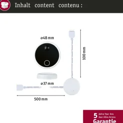 Langaton kosketus- ja liiketunnistinsetti Paulmann MaxLED PIR & Touch himmennettävä valkoinen/musta