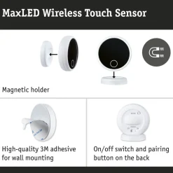 Langaton kosketusohjain- ja liiketunnistinsetti Paulmann MaxLED Wireless Touch himmennettävä valkoinen/musta