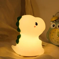 Lasten pöytävalaisin FocusLight Dino RGB ladattava valkoinen