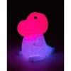 Lasten yöpöytävalaisin Rabalux Dinoo 14cm, RGB, ladattava, valkoinen/moniväri