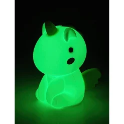 Lasten yöpöytävalaisin Rabalux Unicoo 14cm, RGB, ladattava, valkoinen/moniväri