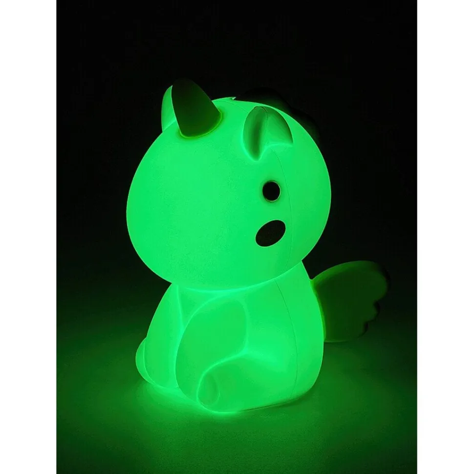 Lasten yöpöytävalaisin Rabalux Unicoo 14cm, RGB, ladattava, valkoinen/moniväri