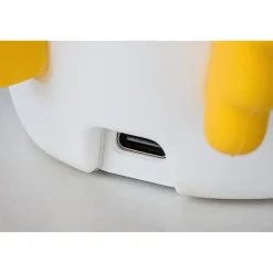 Lasten yöpöytävalaisin Rabalux Unicoo 14cm, RGB, ladattava, valkoinen/moniväri