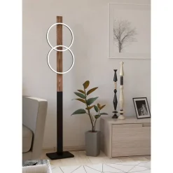 Lattiavalaisin Eglo Boyal, 150cm, 2xLED 12W, IP20, musta/puu