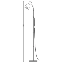 Lattiavalaisin FocusLight Oslo 156cm, E27, valkoinen